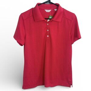Callaway Golf Performance Polo Women Large Red Moisture Wicking Shirt